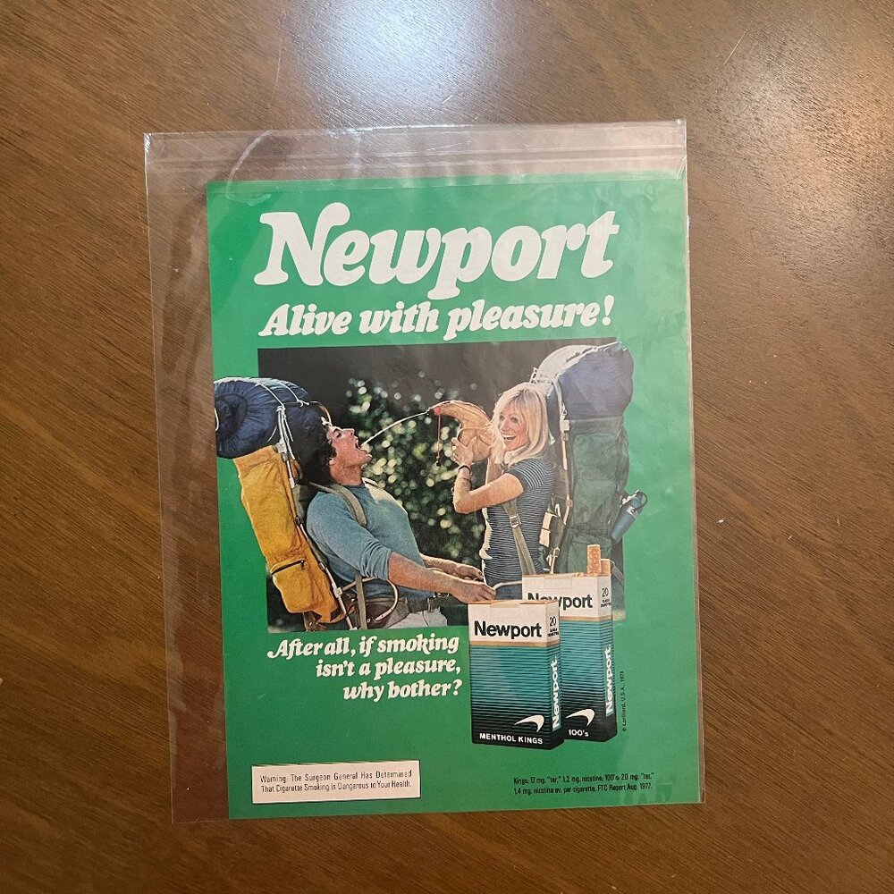 Vintage Newport Ad, likely from the 70s